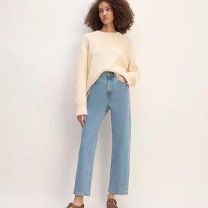 Everlane The Way High Jean 24 denim blue color